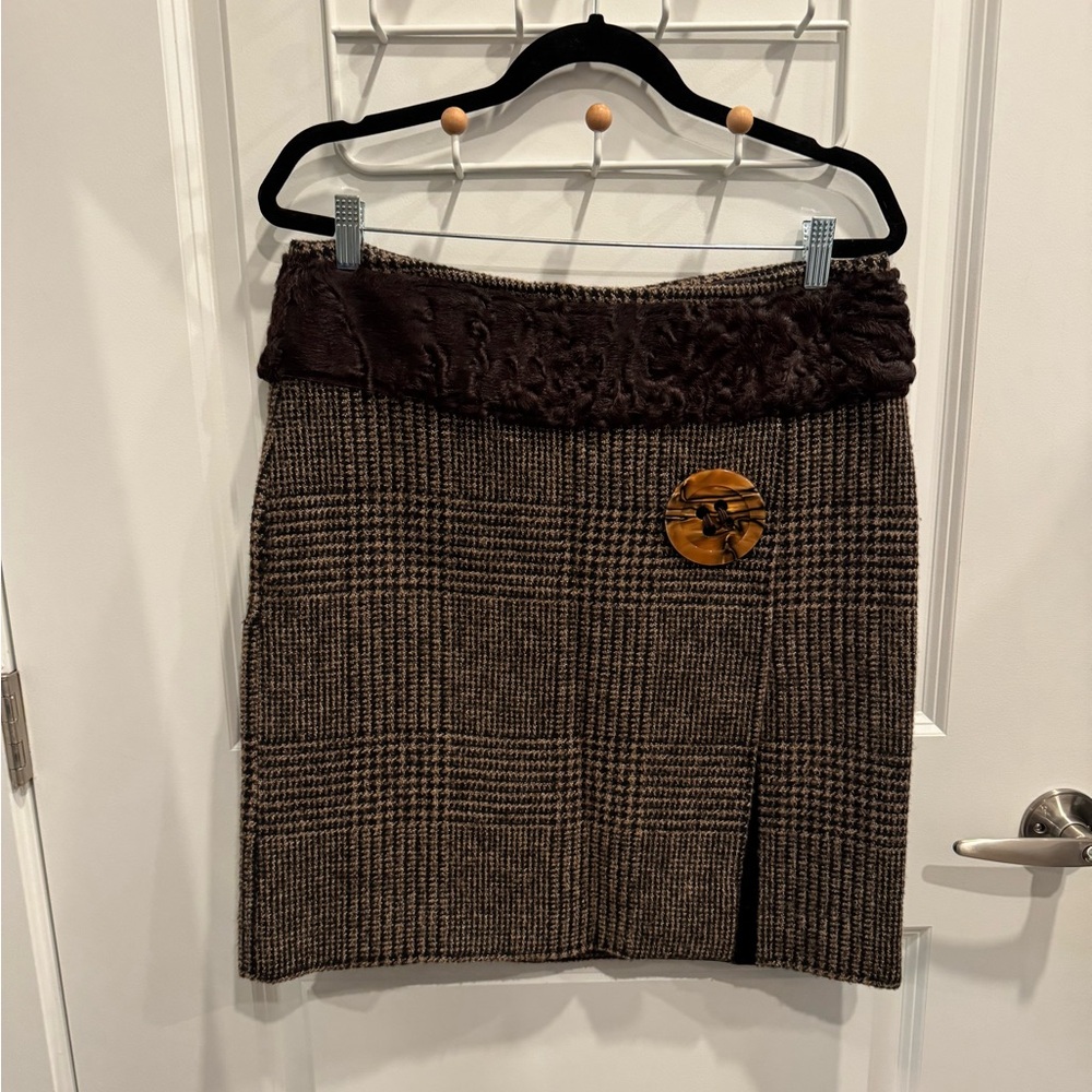 Dolce & Gabbana Plaid Tweed Mini Skirt